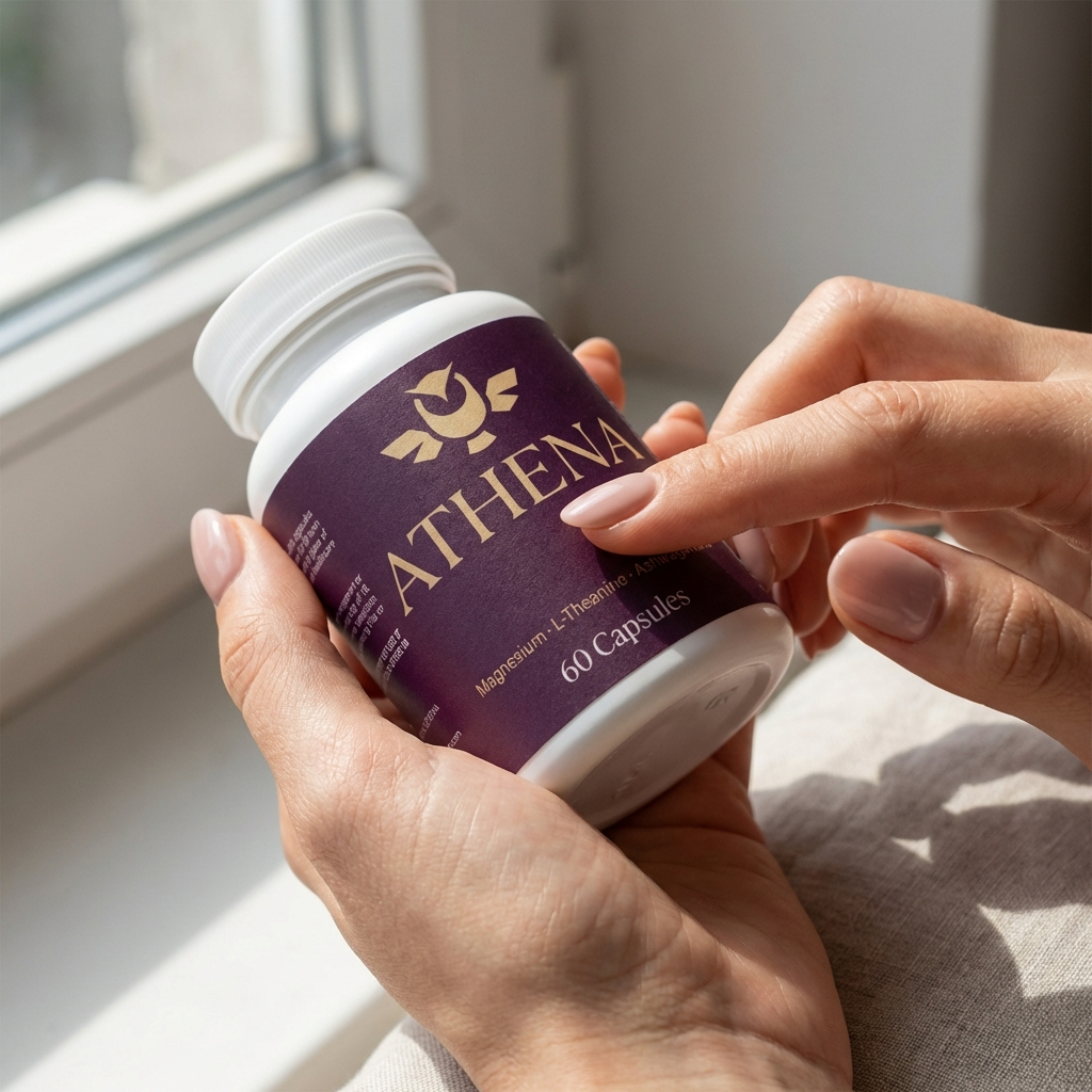 ATHENA bottle in hands